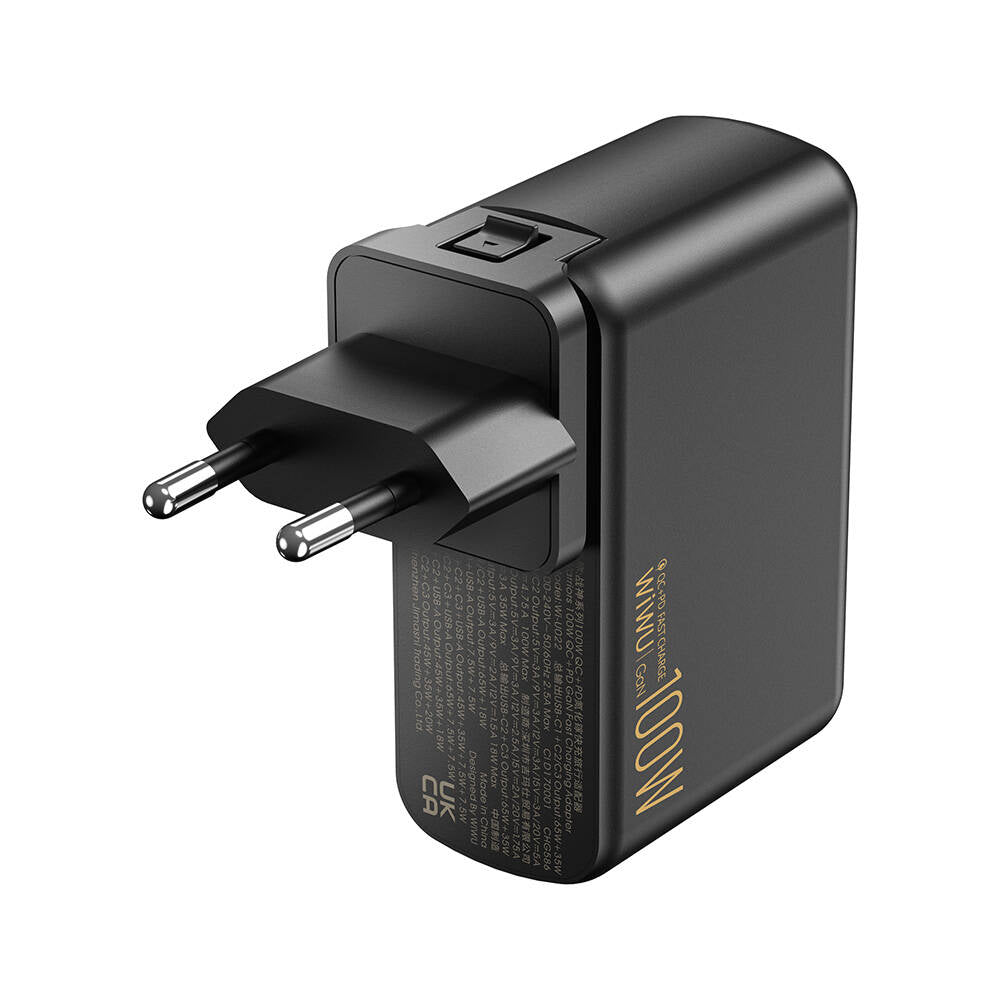 Wiwu Wi-U022W Warrior Serisi GaN Teknolojili 100W QC+PD Universal Hızlı Şarj Başlığı Wiwu Wi-U022W Warrior Serisi GaN Teknolojili 100W QC+PD Universal Hızlı Şarj Başlığı